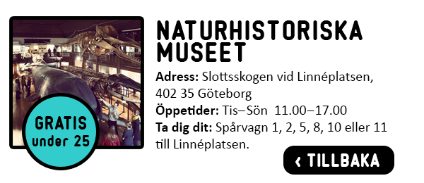 Öppetider, Adress, Vägbeskrivning Göteborgs Naturhistoriska Museum Göteborg