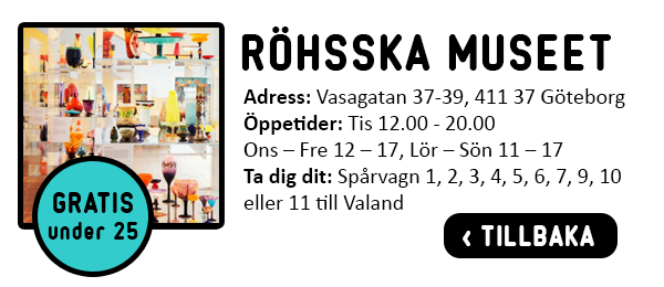 Öppetider, Adress, Vägbeskrivning Röhsska Museet Göteborg